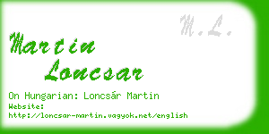 martin loncsar business card